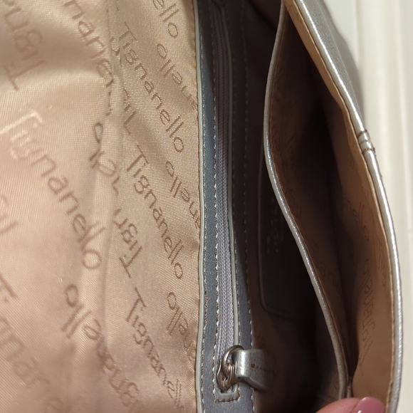 Tignanello Silver Leather Crossbody Purse - Picture 9 of 9